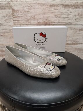 Hello Kitty Silver Crystal Ballet Flats